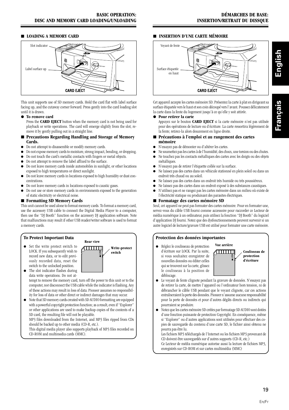 English français | Pioneer DMP-555 User Manual | Page 19 / 120