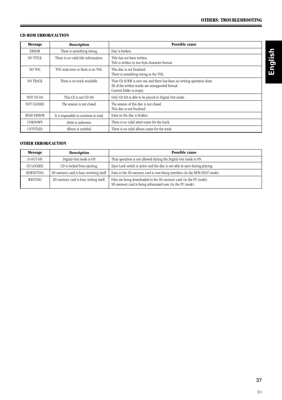 English français | Pioneer DMP-555 User Manual | Page 37 / 120