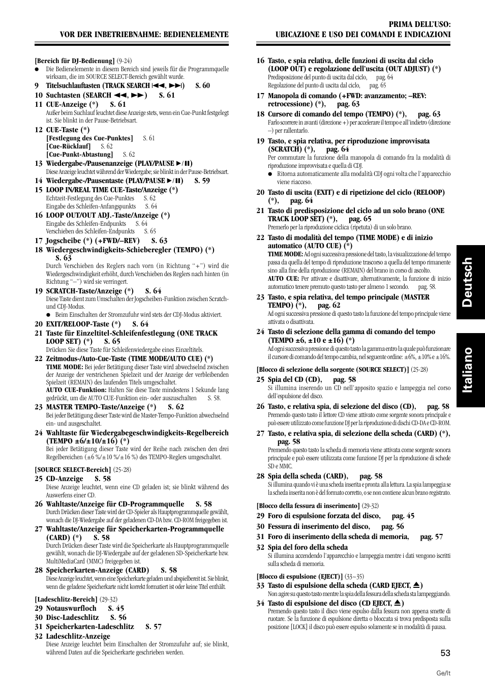 Deutsch italiano | Pioneer DMP-555 User Manual | Page 53 / 120