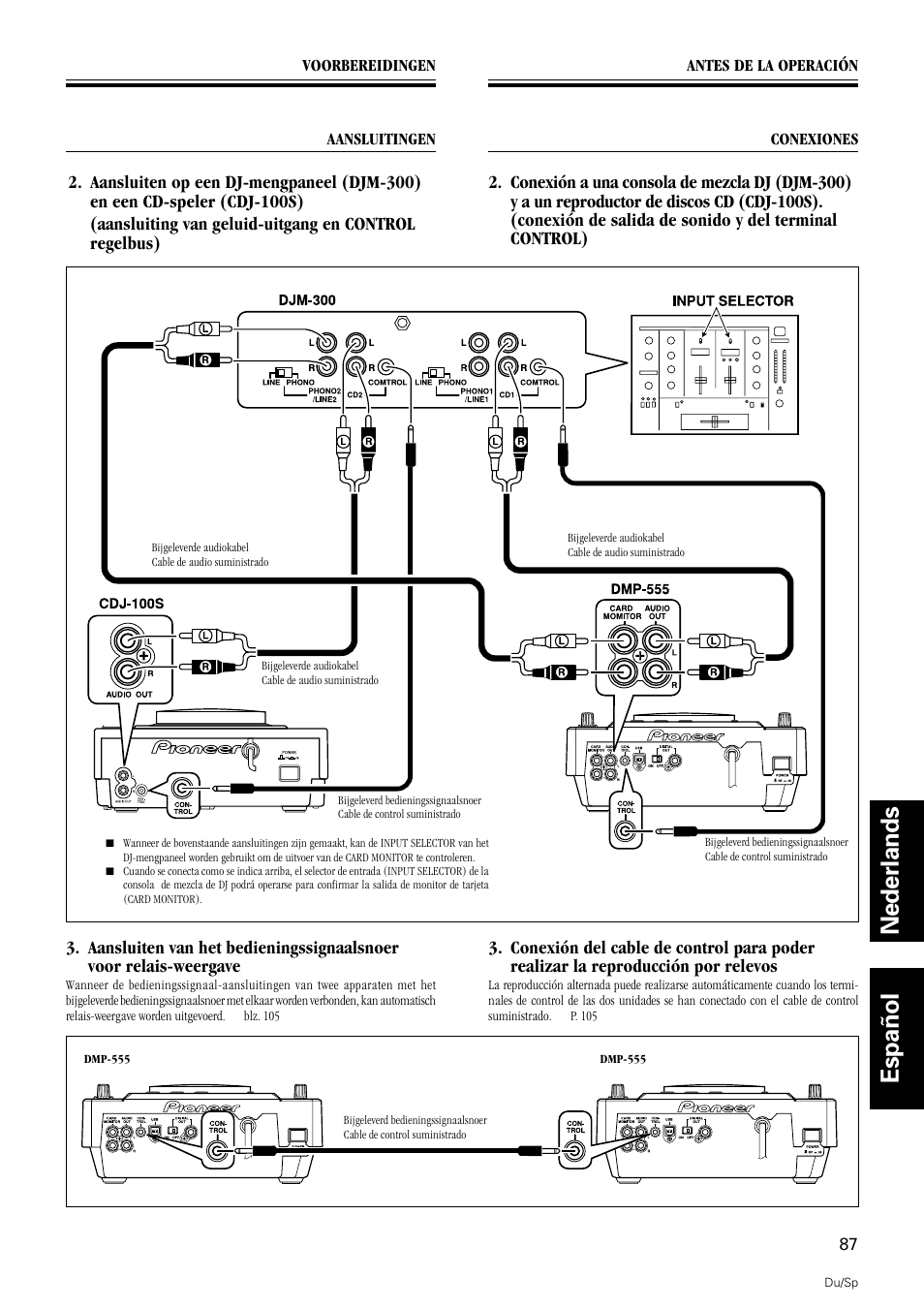 Nederlands español | Pioneer DMP-555 User Manual | Page 87 / 120