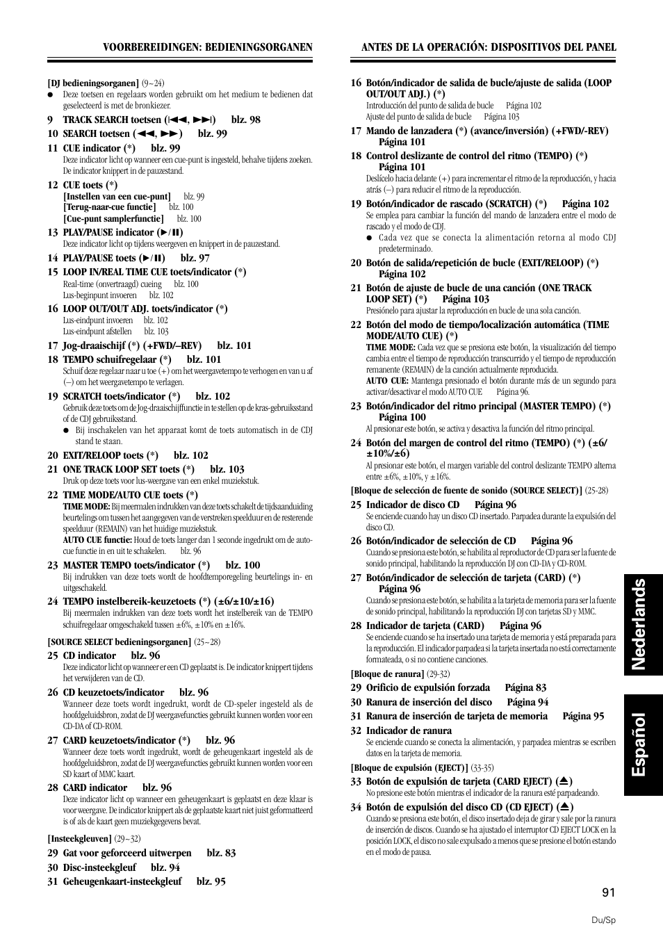 Nederlands español | Pioneer DMP-555 User Manual | Page 91 / 120