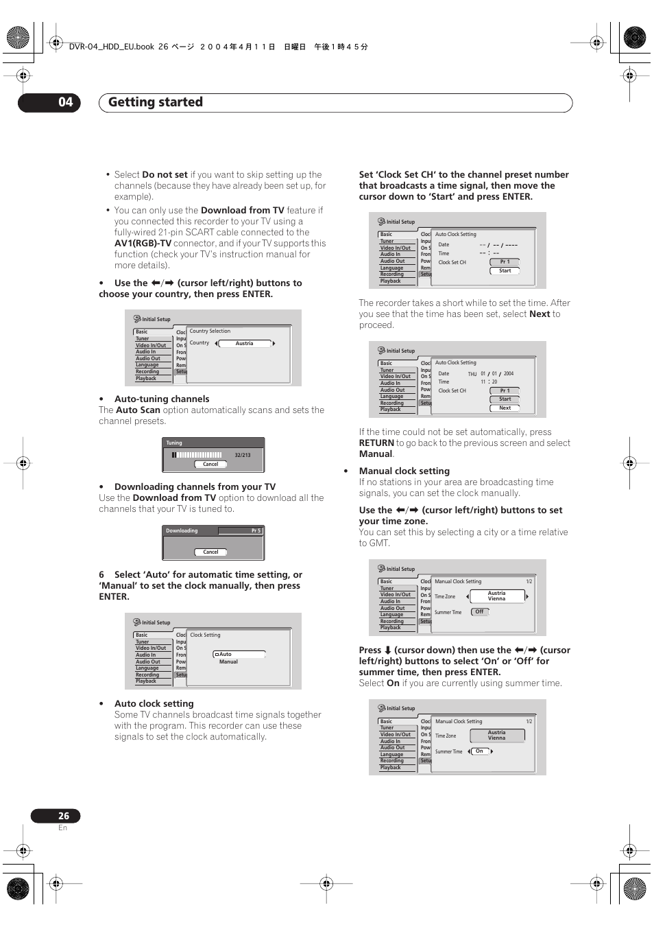 Getting started 04 | Pioneer DVR-520H-S User Manual | Page 26 / 128
