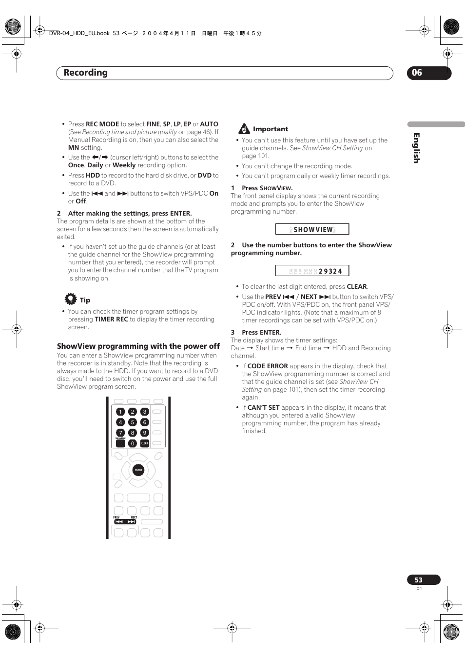 Recording 06 | Pioneer DVR-520H-S User Manual | Page 53 / 128
