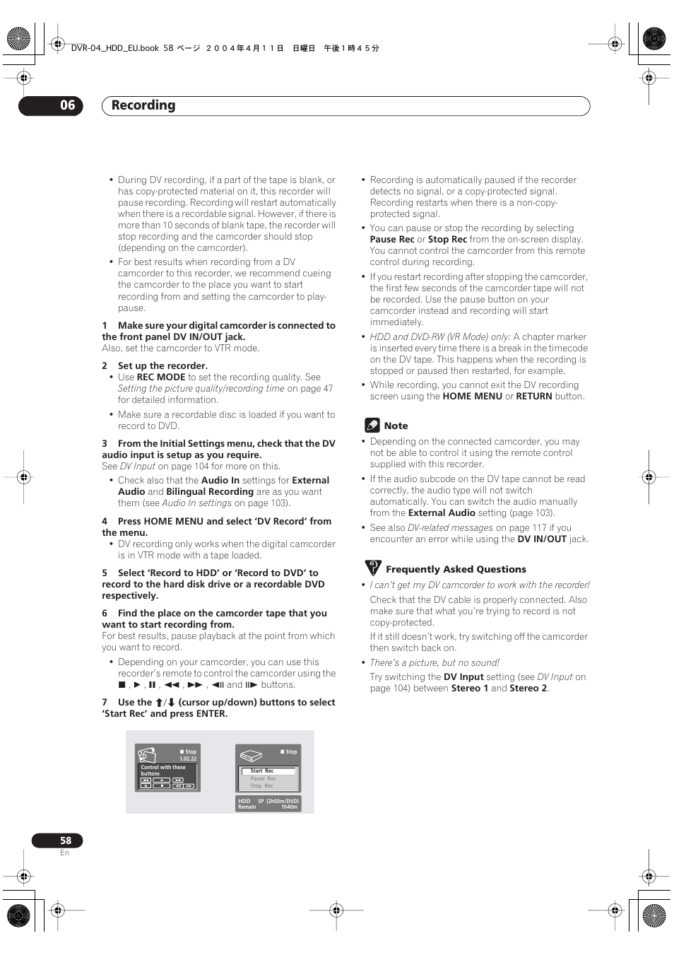 Recording 06 | Pioneer DVR-520H-S User Manual | Page 58 / 128