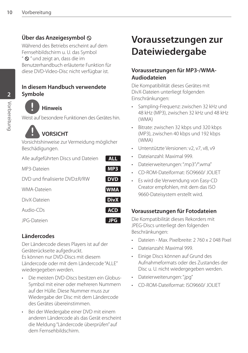 Voraussetzungen zur dateiwiedergabe | Pioneer DCS-FS303K User Manual | Page 102 / 278