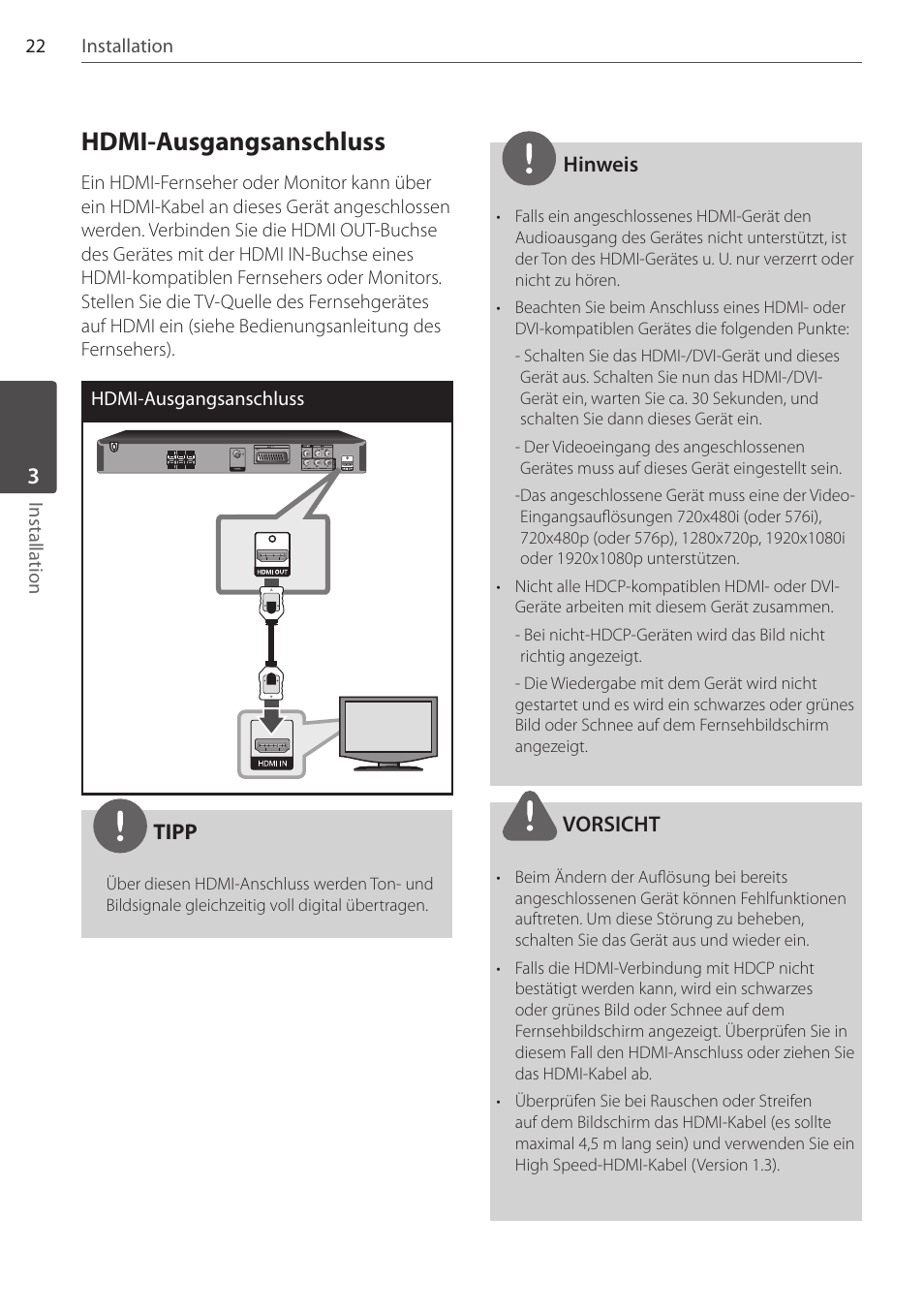 Hdmi-ausgangsanschluss | Pioneer DCS-FS303K User Manual | Page 114 / 278