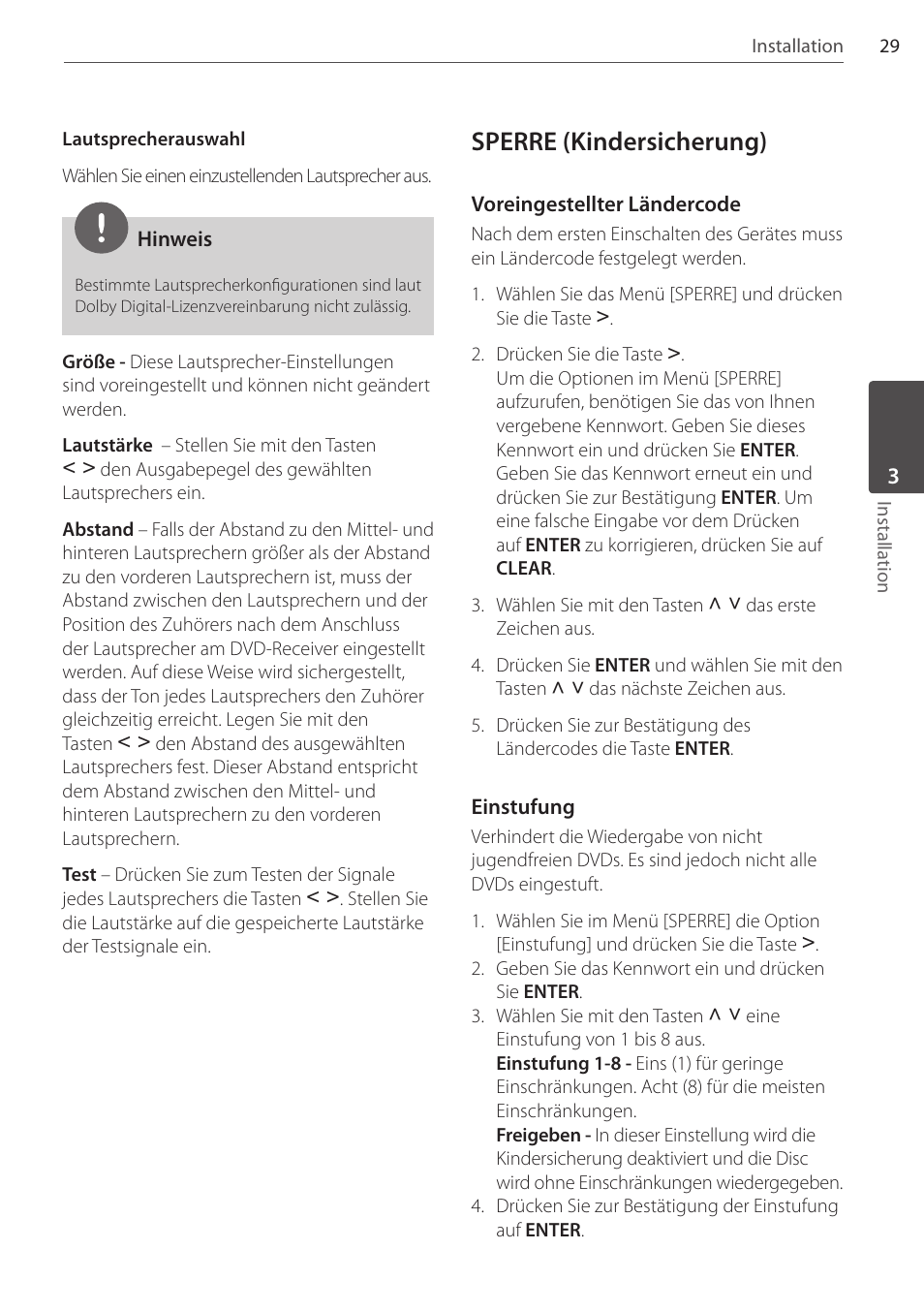 Sperre (kindersicherung) | Pioneer DCS-FS303K User Manual | Page 121 / 278