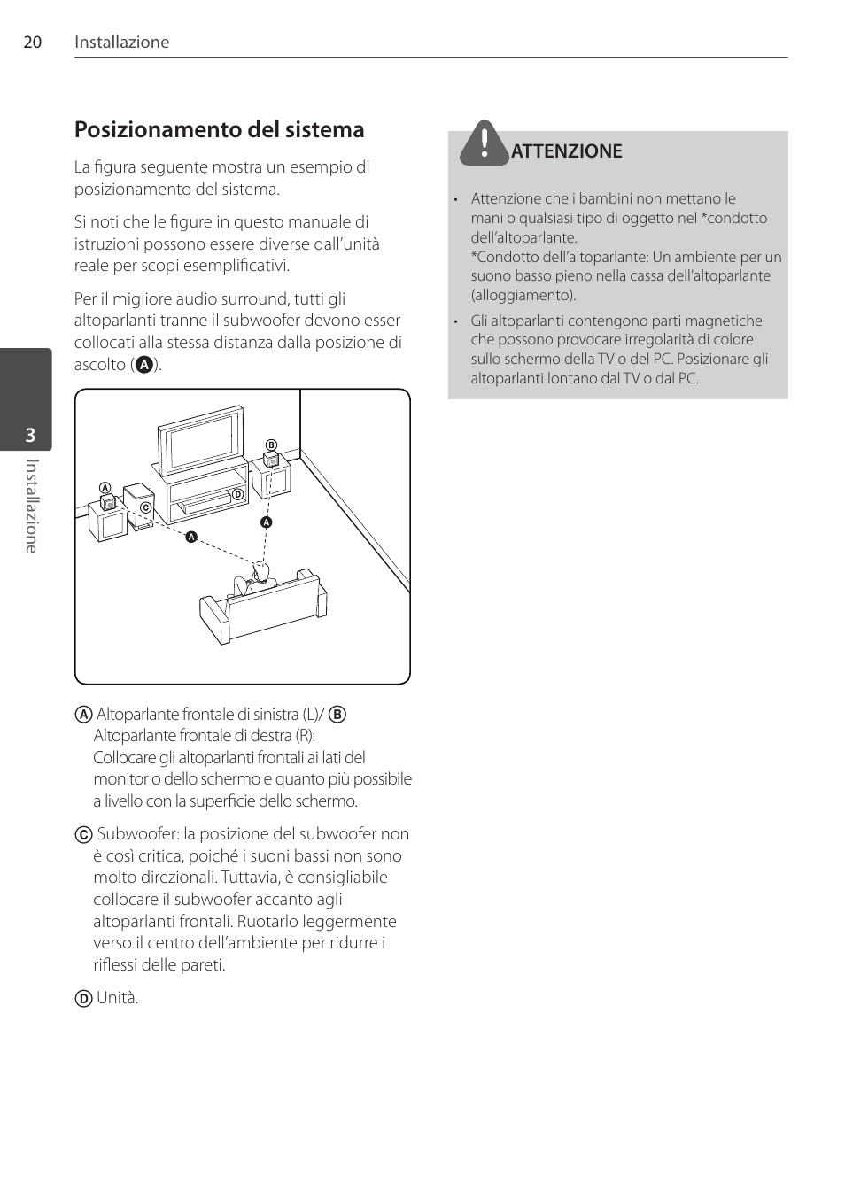 Posizionamento del sistema | Pioneer DCS-FS303K User Manual | Page 158 / 278