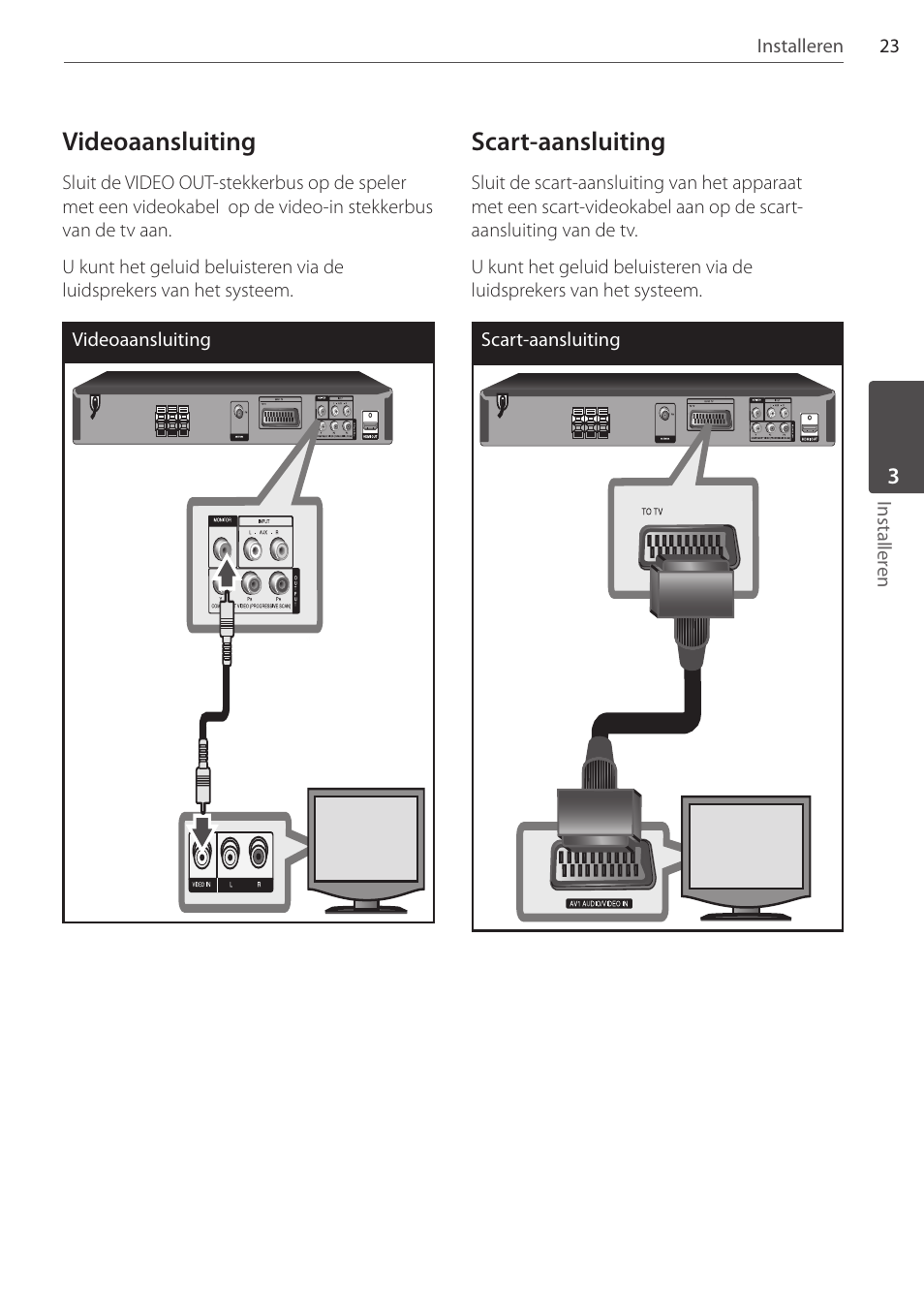 Videoaansluiting, Scart-aansluiting | Pioneer DCS-FS303K User Manual | Page 207 / 278