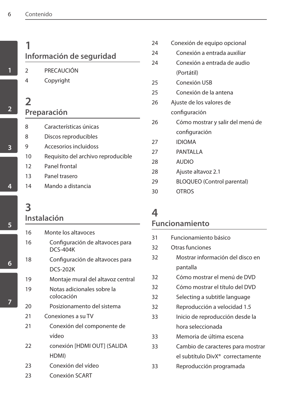 Información de seguridad, Preparación, Instalación | Funcionamiento | Pioneer DCS-FS303K User Manual | Page 236 / 278
