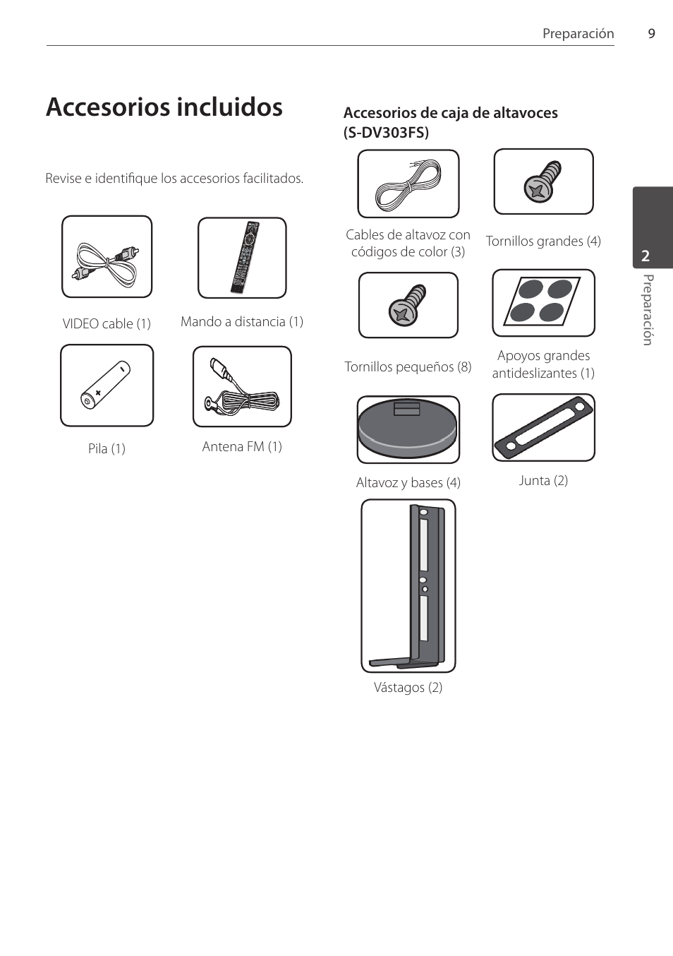 Accesorios incluidos | Pioneer DCS-FS303K User Manual | Page 239 / 278