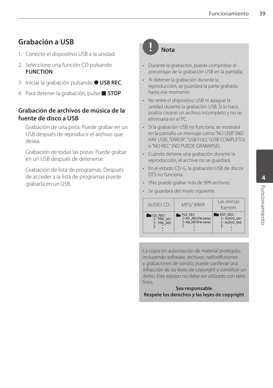 Grabación a usb | Pioneer DCS-FS303K User Manual | Page 269 / 278