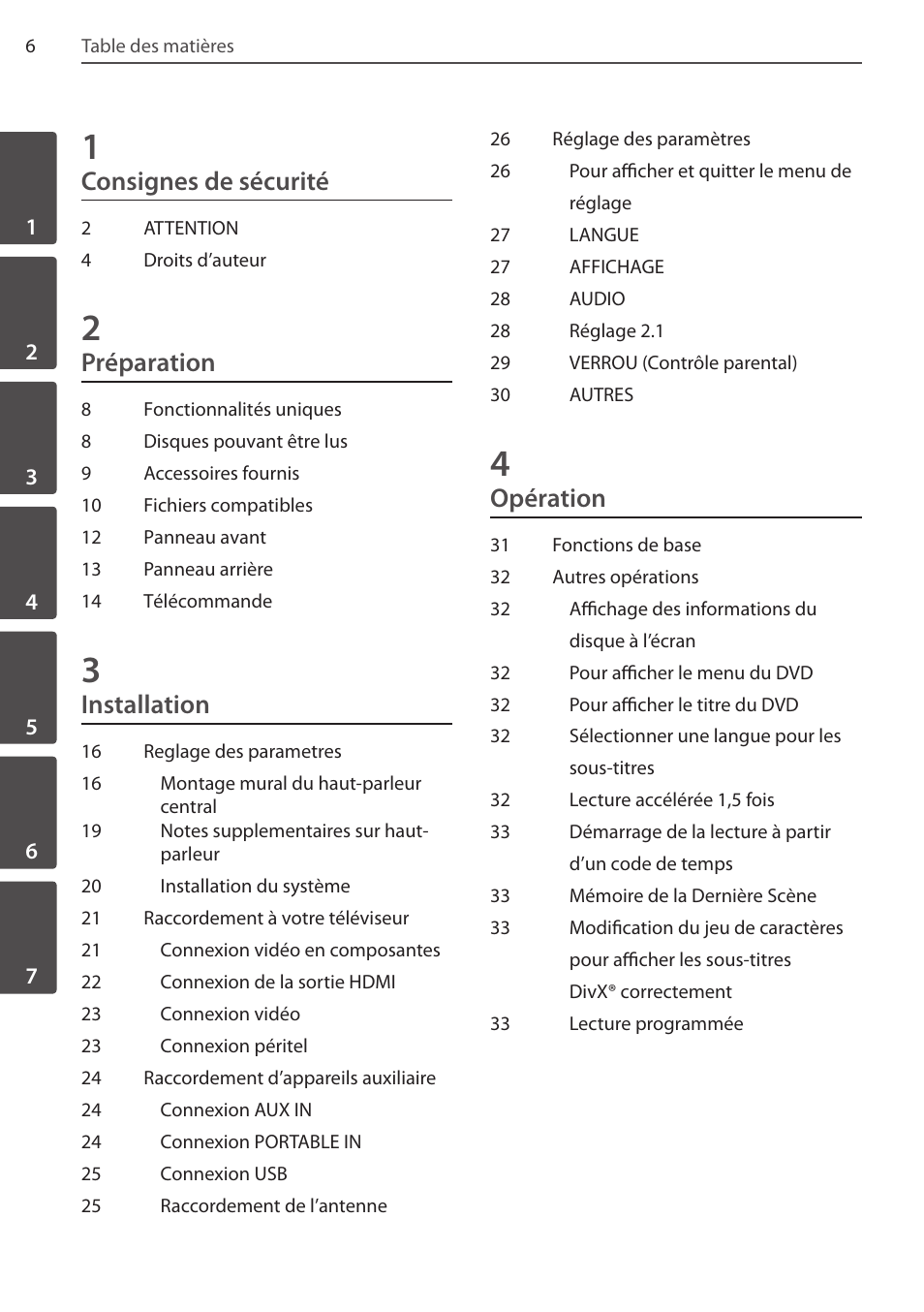 Consignes de sécurité, Préparation, Installation | Opération | Pioneer DCS-FS303K User Manual | Page 52 / 278