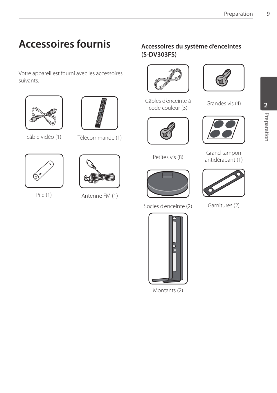 Accessoires fournis | Pioneer DCS-FS303K User Manual | Page 55 / 278