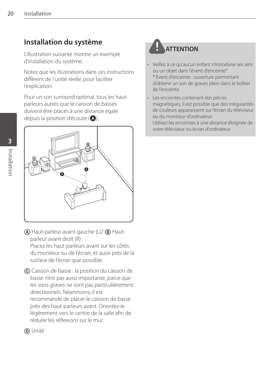 Installation du système | Pioneer DCS-FS303K User Manual | Page 66 / 278