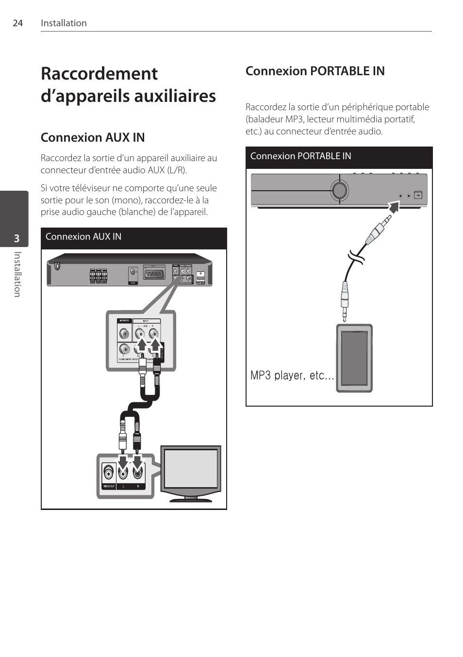 Raccordement d’appareils auxiliaires | Pioneer DCS-FS303K User Manual | Page 70 / 278
