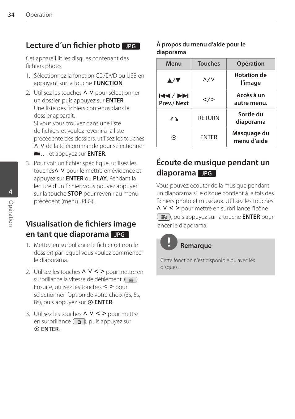 Lecture d’un fichier photo, Écoute de musique pendant un diaporama | Pioneer DCS-FS303K User Manual | Page 80 / 278