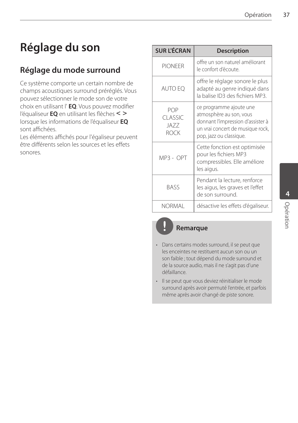 Réglage du son, Réglage du mode surround | Pioneer DCS-FS303K User Manual | Page 83 / 278