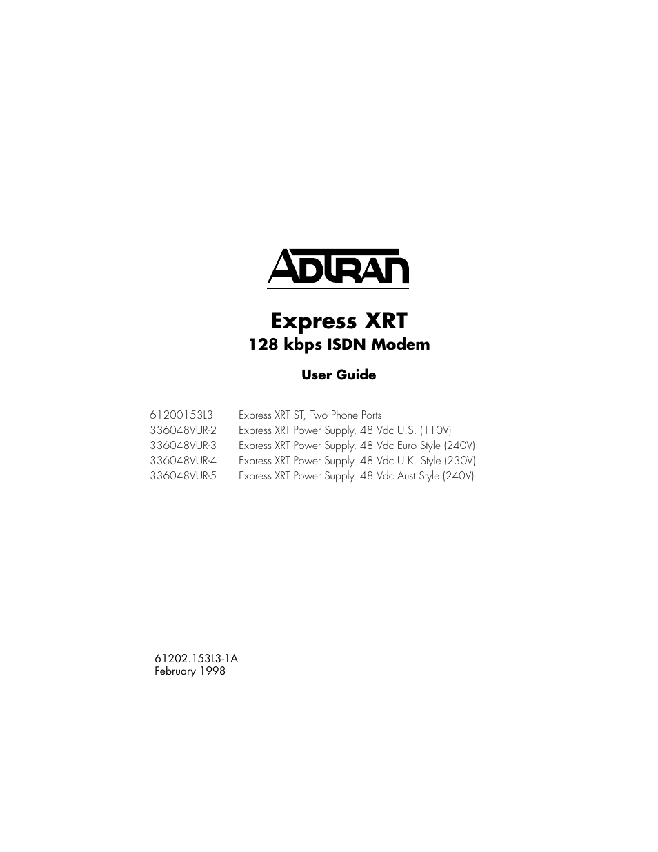 ADTRAN Express XRT User Manual | 111 pages