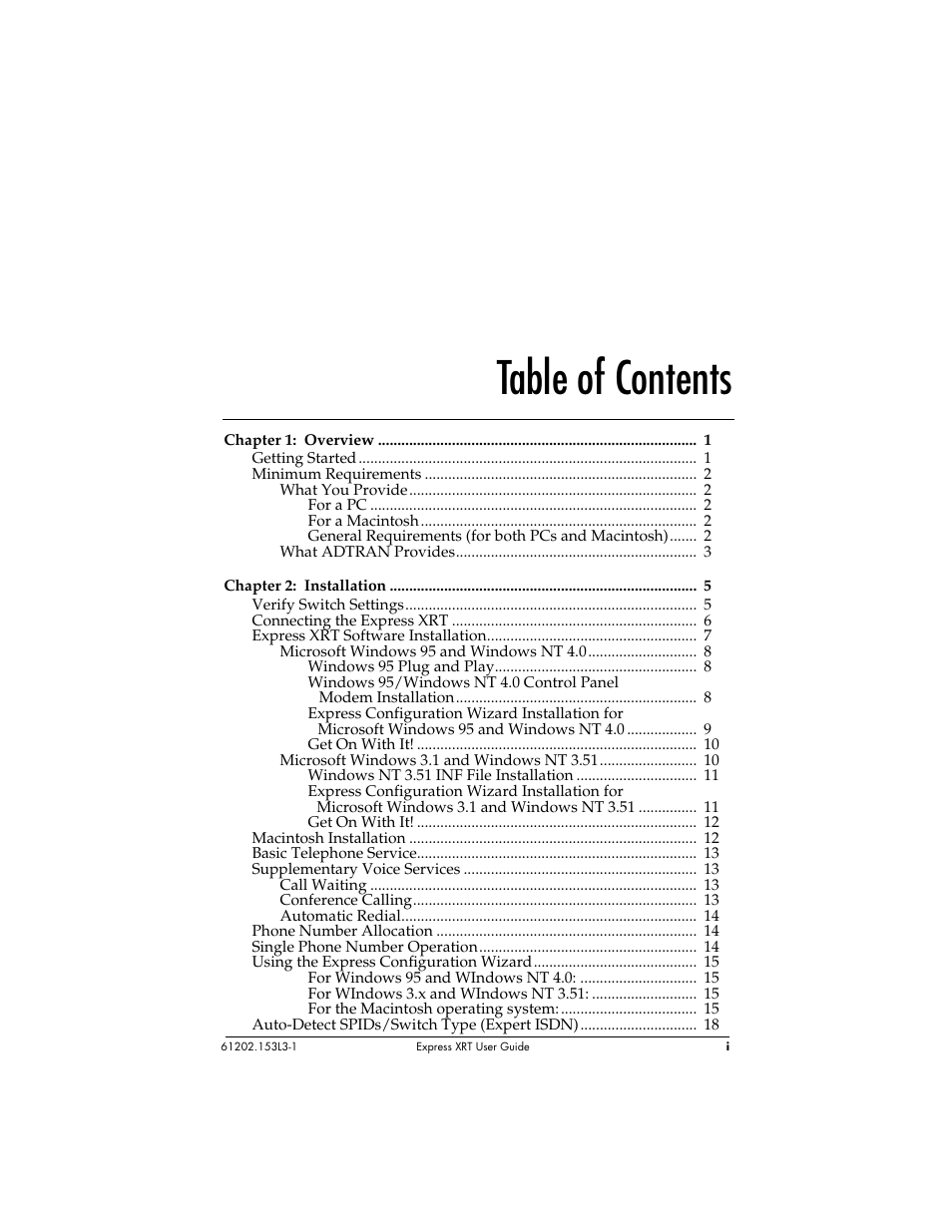 ADTRAN Express XRT User Manual | Page 11 / 111