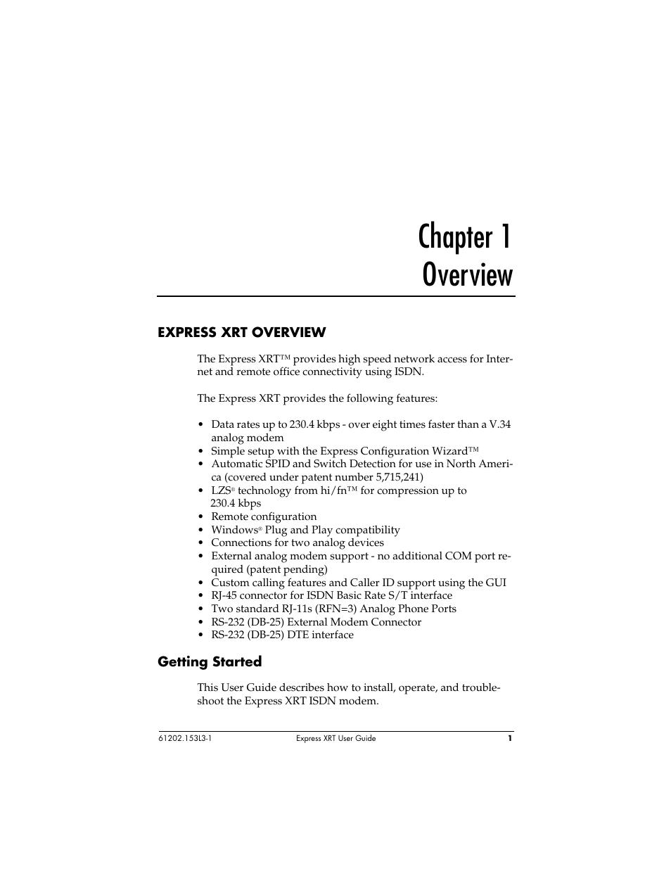 Chapter 1 overview | ADTRAN Express XRT User Manual | Page 15 / 111