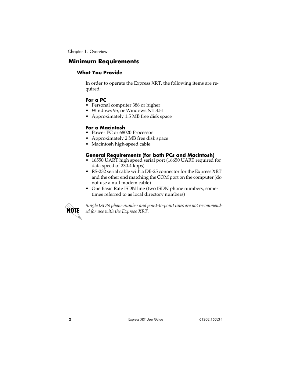 Minimum requirements | ADTRAN Express XRT User Manual | Page 16 / 111