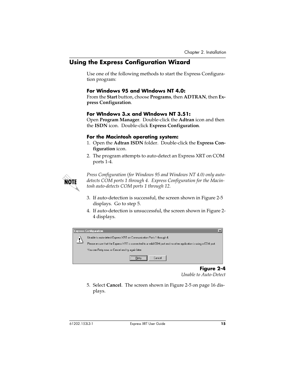 Using the express configuration wizard | ADTRAN Express XRT User Manual | Page 29 / 111