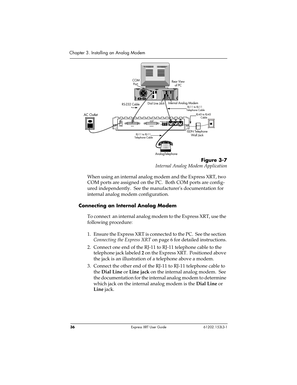 Chapter 3. installing an analog modem | ADTRAN Express XRT User Manual | Page 50 / 111