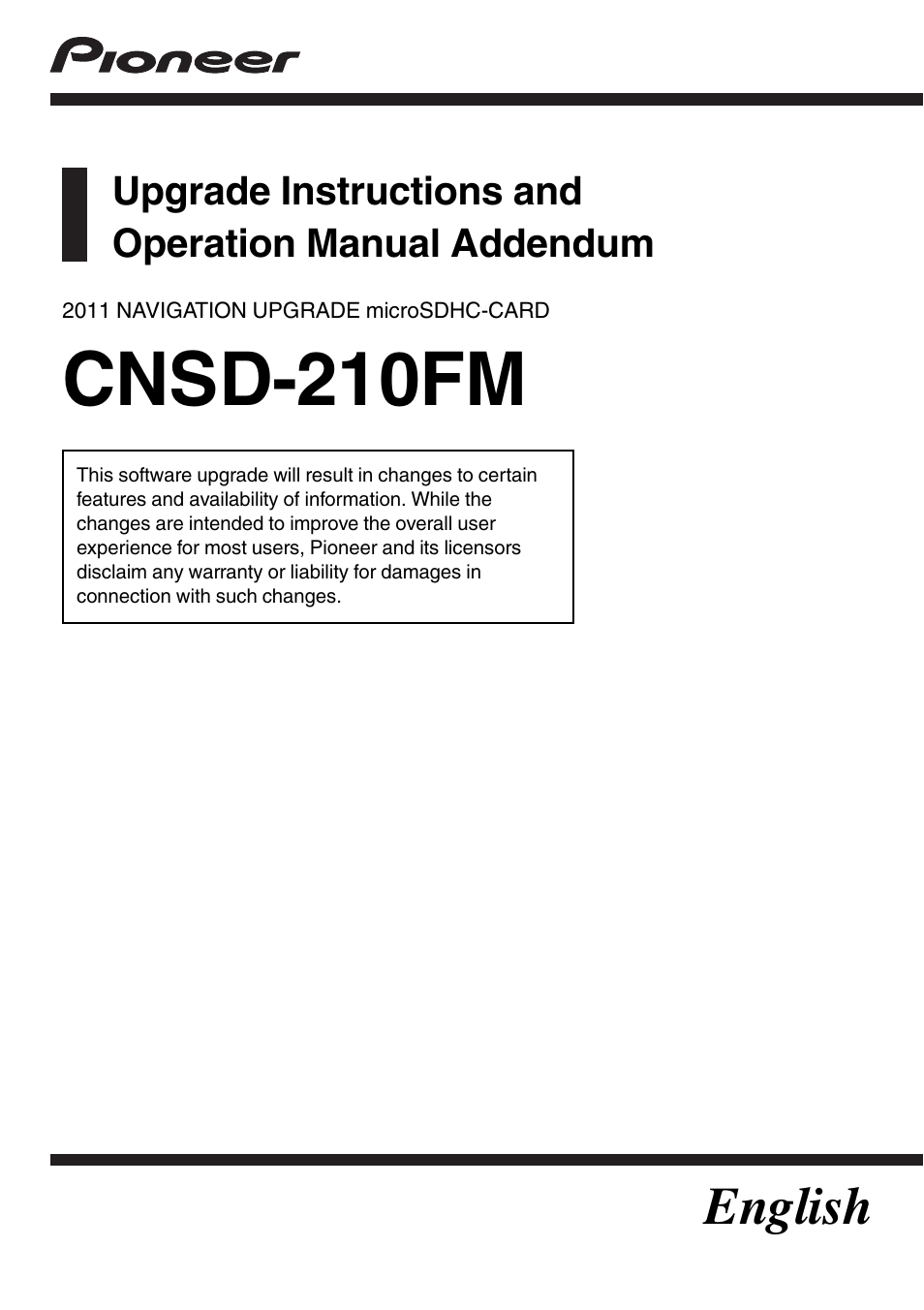 Pioneer CNSD-210FM User Manual | 36 pages