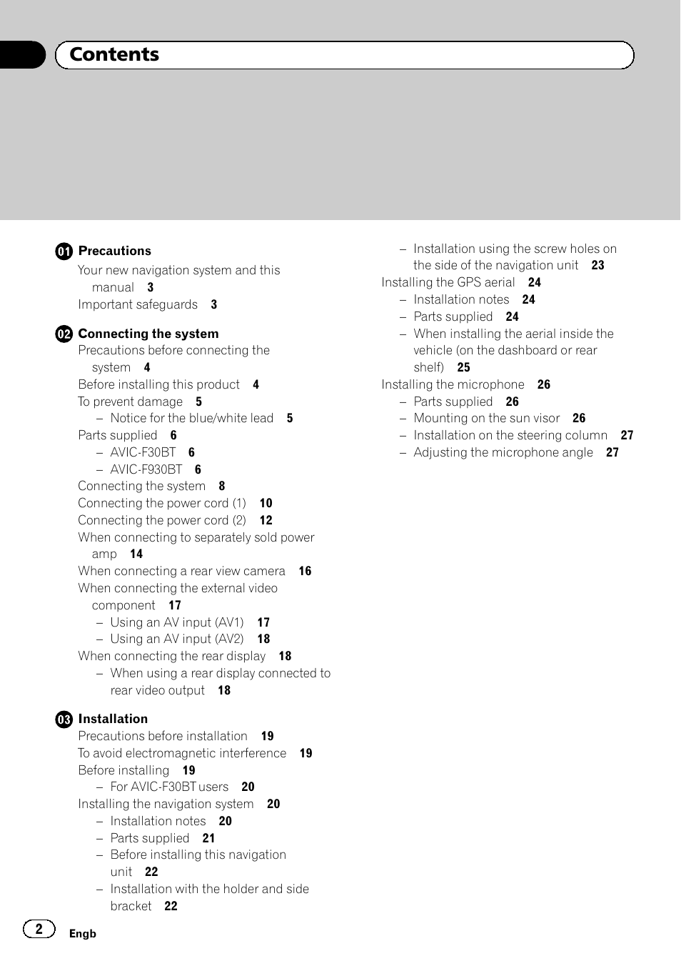 Pioneer AVIC-F30BT User Manual | Page 2 / 172