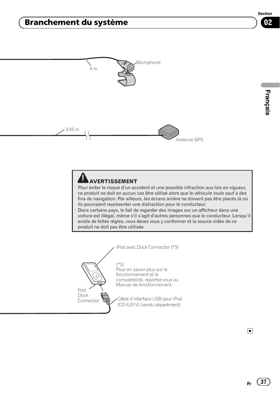 02 branchement du système, Français | Pioneer AVIC-F30BT User Manual | Page 37 / 172