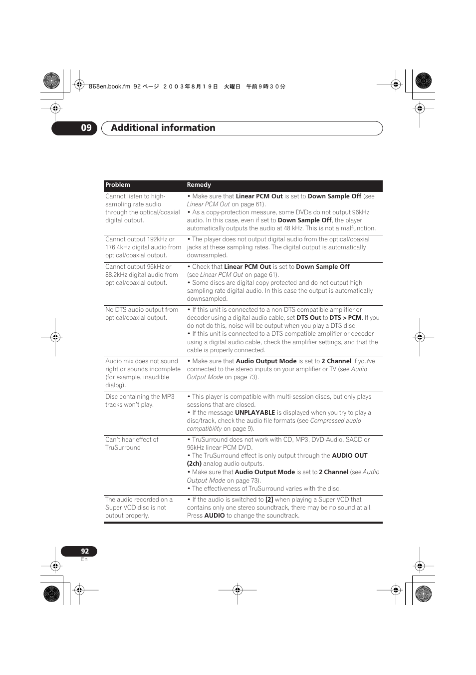 Additional information 09 | Pioneer DV-668AV-S User Manual | Page 92 / 200