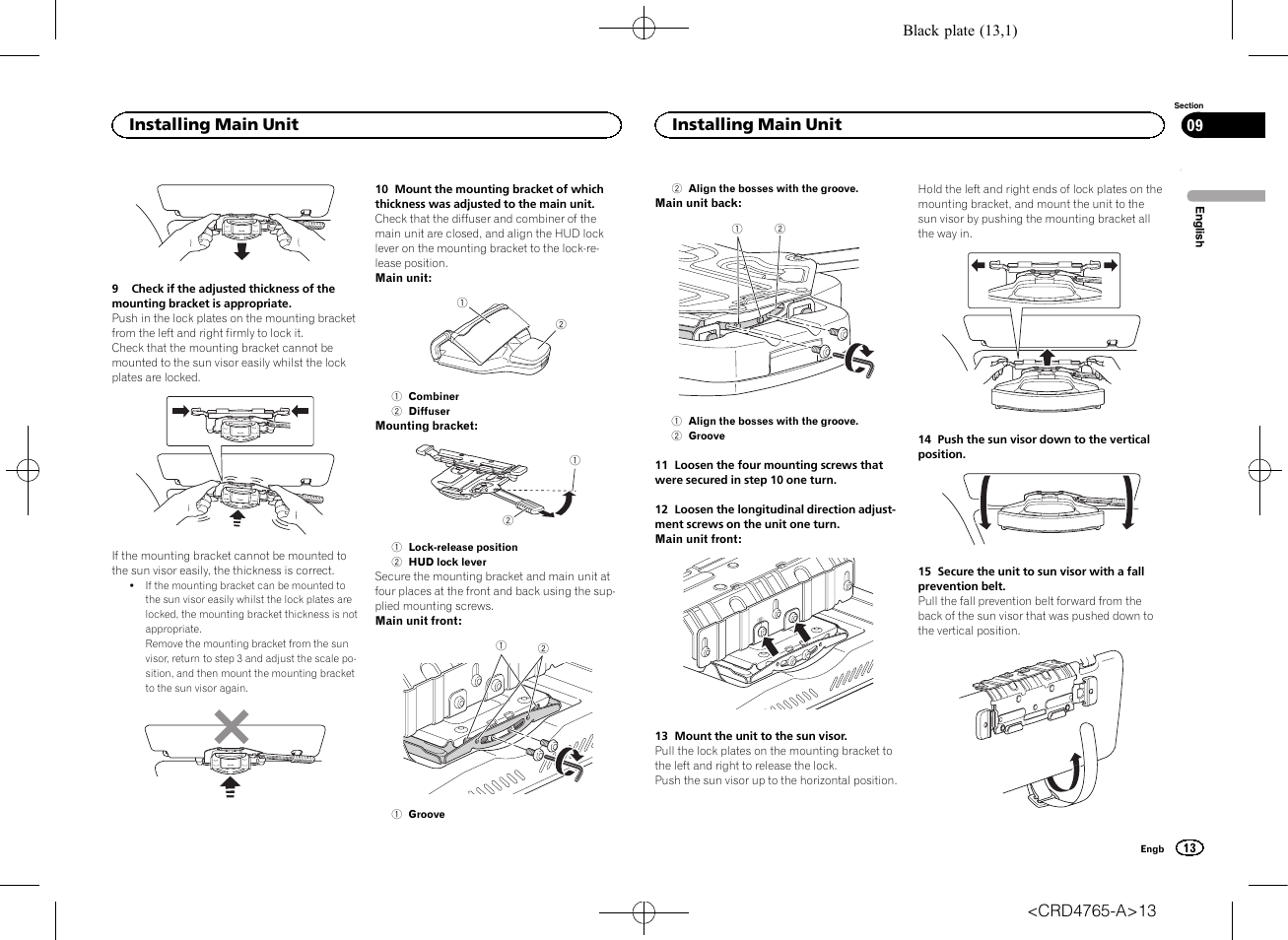 Installing main unit | Pioneer SPX-HUD01 User Manual | Page 13 / 148