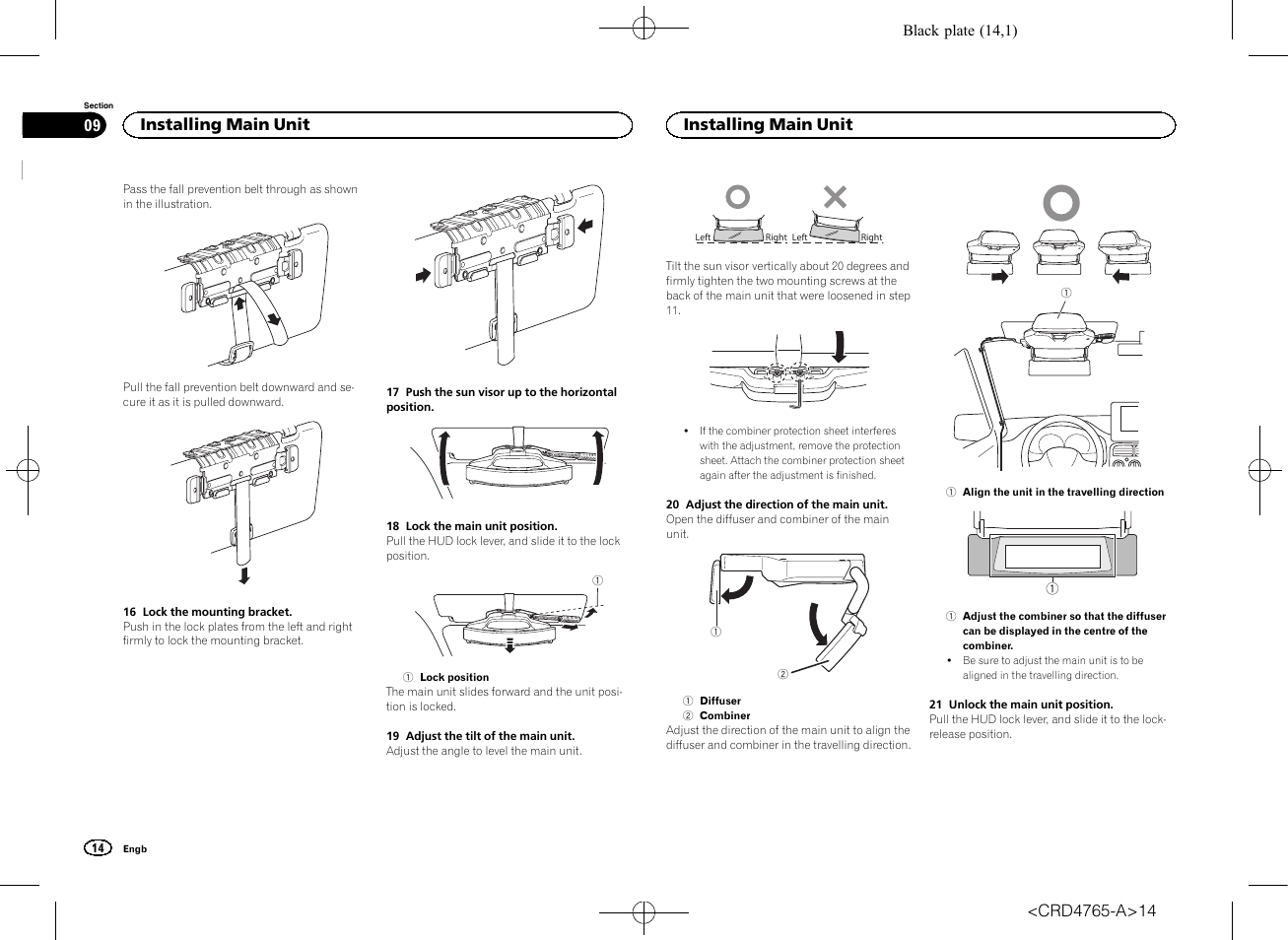 Installing main unit | Pioneer SPX-HUD01 User Manual | Page 14 / 148