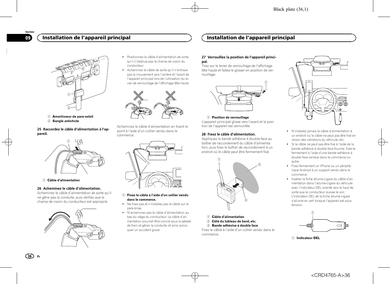 Installation de l ’appareil principal | Pioneer SPX-HUD01 User Manual | Page 36 / 148