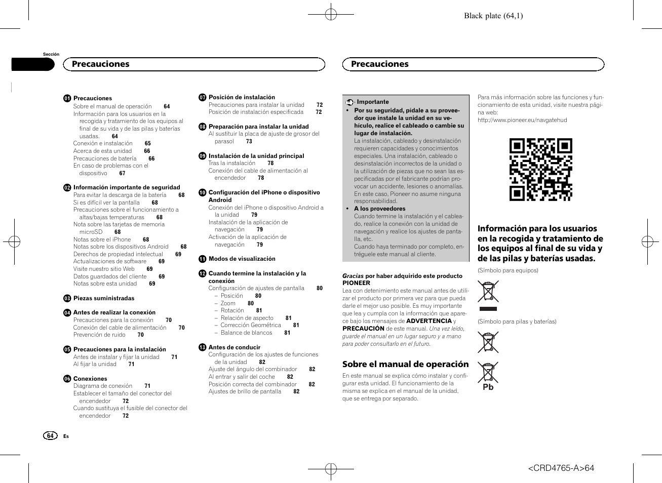 Pioneer SPX-HUD01 User Manual | Page 64 / 148