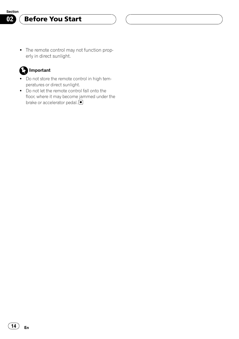 Before you start | Pioneer AVH-P7800DVD User Manual | Page 14 / 131