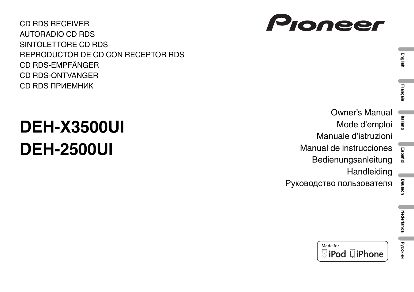 Pioneer DEH-X3500UI User Manual | 144 pages