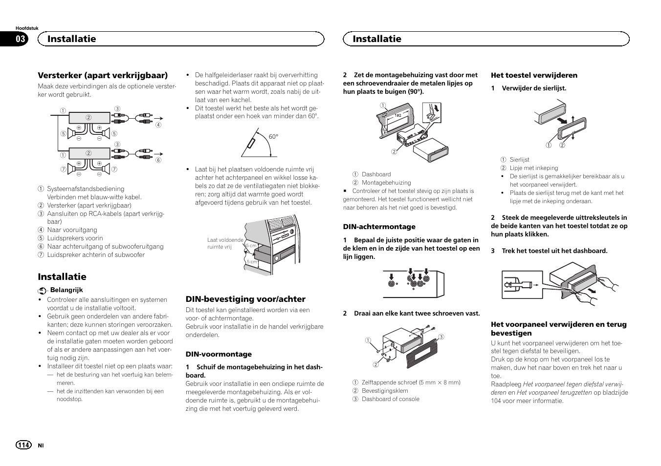 Installatie | Pioneer DEH-X3500UI User Manual | Page 114 / 144