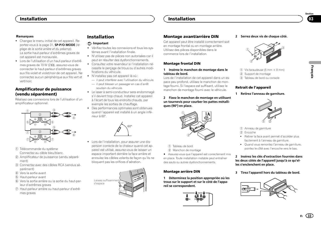 Installation | Pioneer DEH-X3500UI User Manual | Page 33 / 144