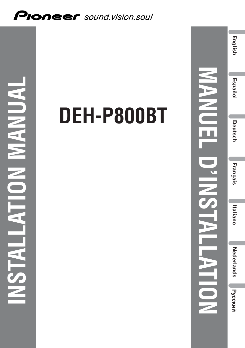 Pioneer DEH-P800BT User Manual | 72 pages