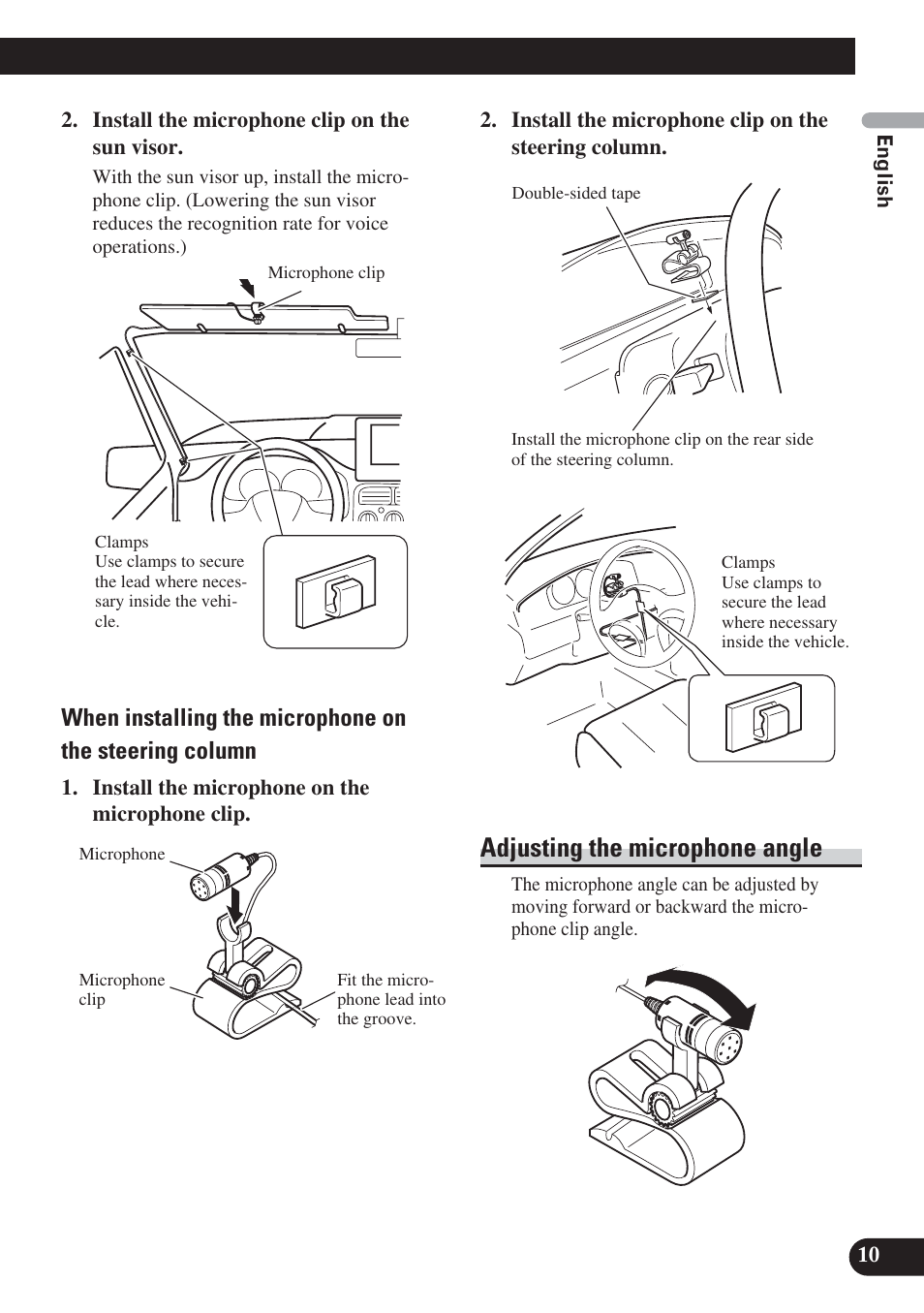 Adjusting the microphone angle | Pioneer DEH-P800BT User Manual | Page 11 / 72
