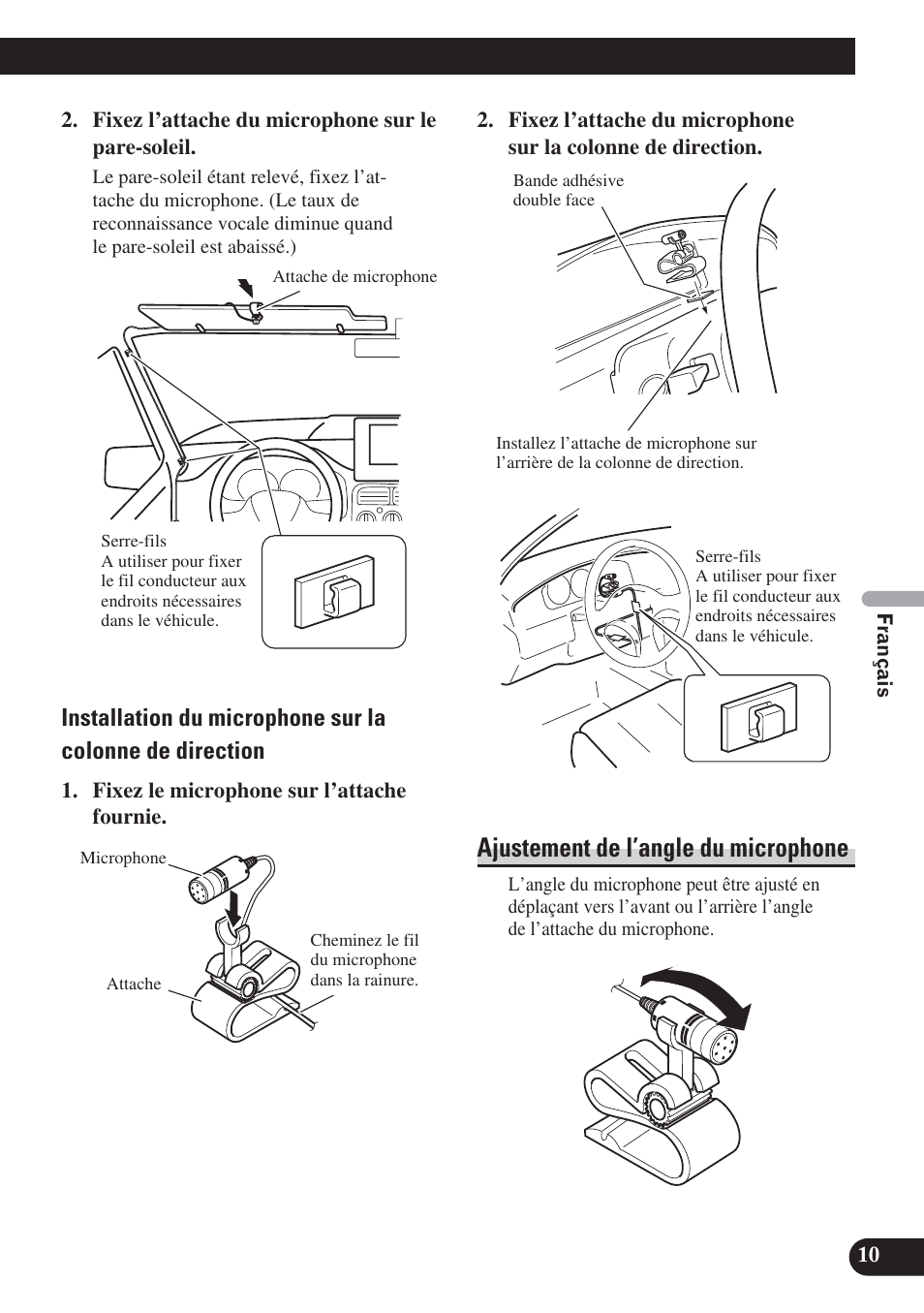 Ajustement de l’angle du microphone | Pioneer DEH-P800BT User Manual | Page 41 / 72