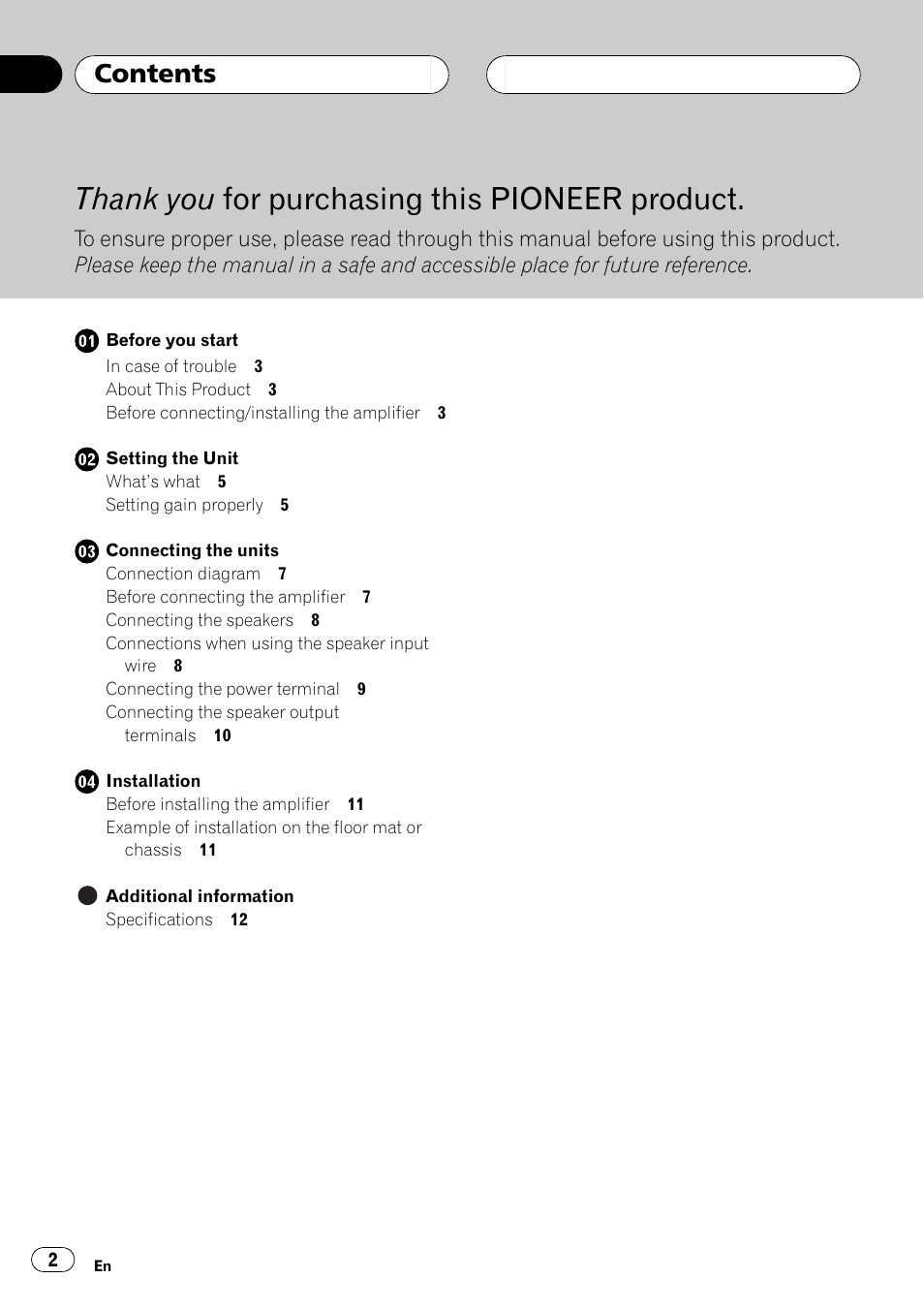 Pioneer GM-D7500M User Manual | Page 2 / 84