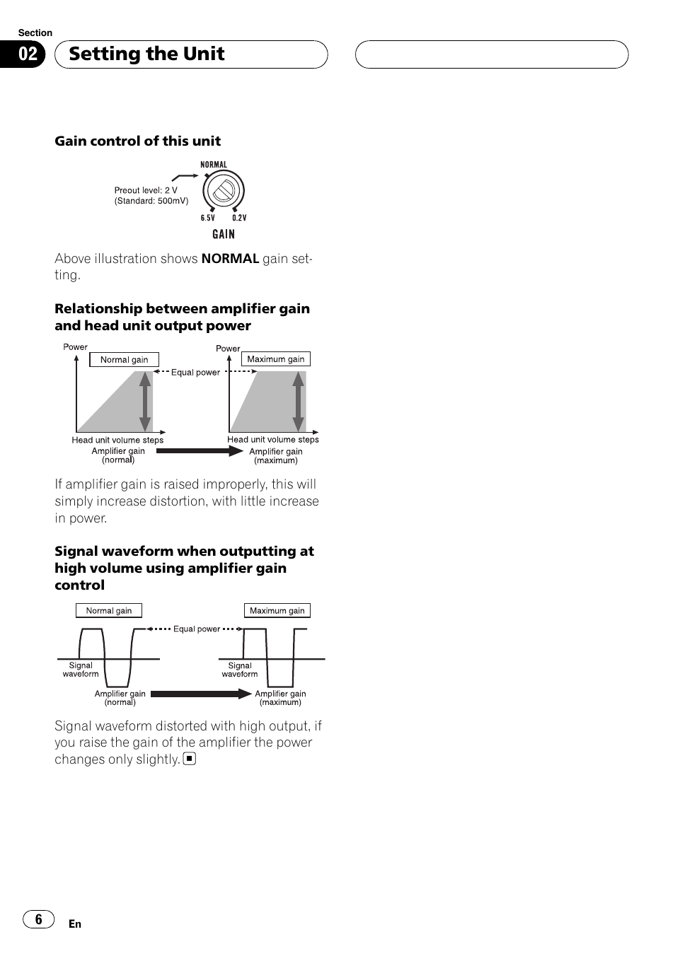 Setting the unit | Pioneer GM-D7500M User Manual | Page 6 / 84