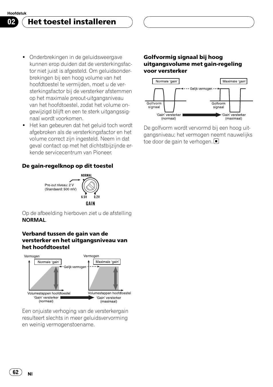 Het toestel installeren | Pioneer GM-D7500M User Manual | Page 62 / 84