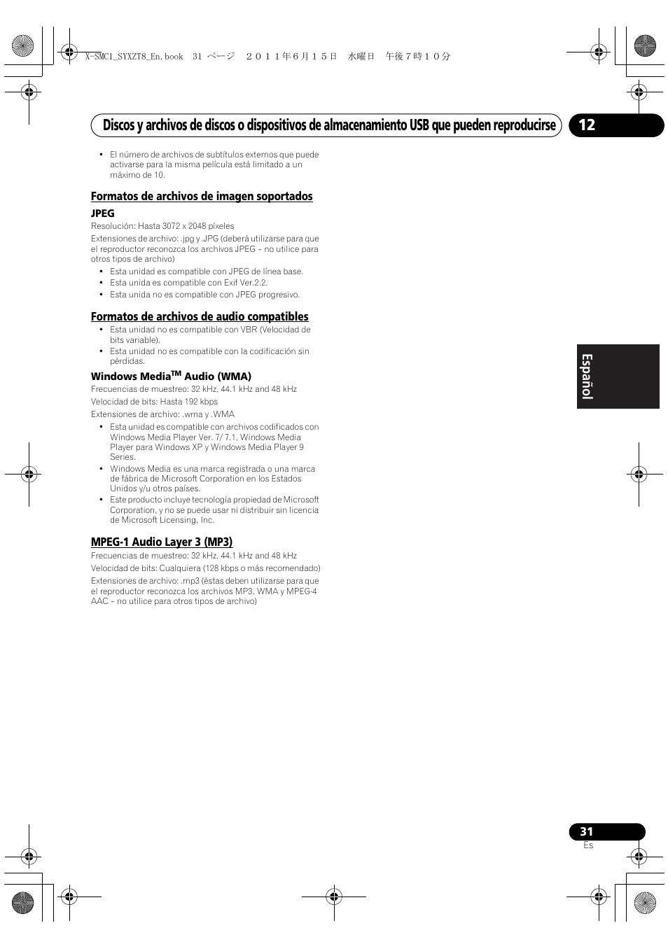 English français español | Pioneer X-SMC1-K User Manual | Page 107 / 116