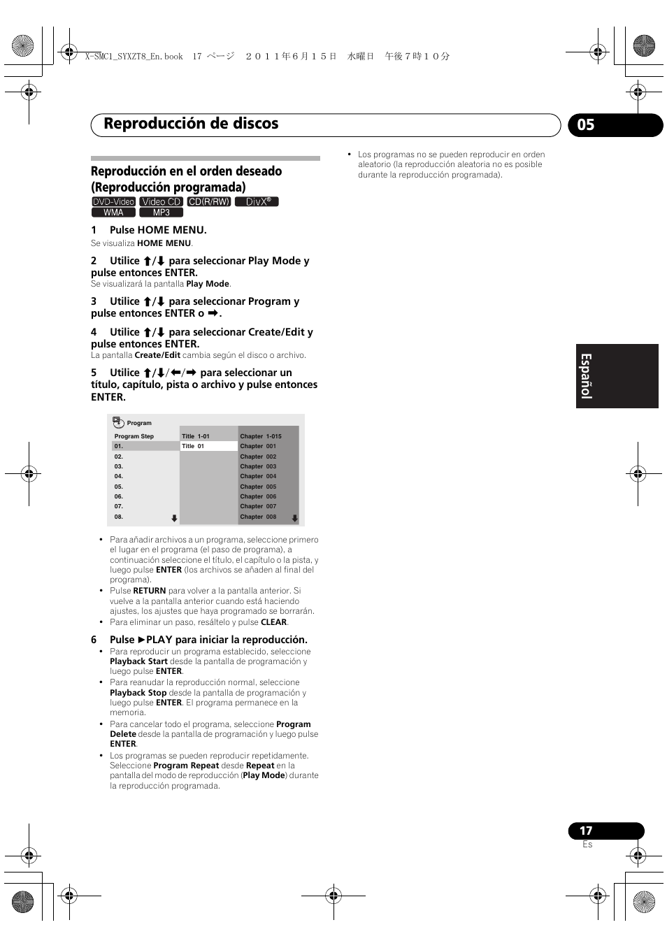 Reproducción de discos 05 | Pioneer X-SMC1-K User Manual | Page 93 / 116