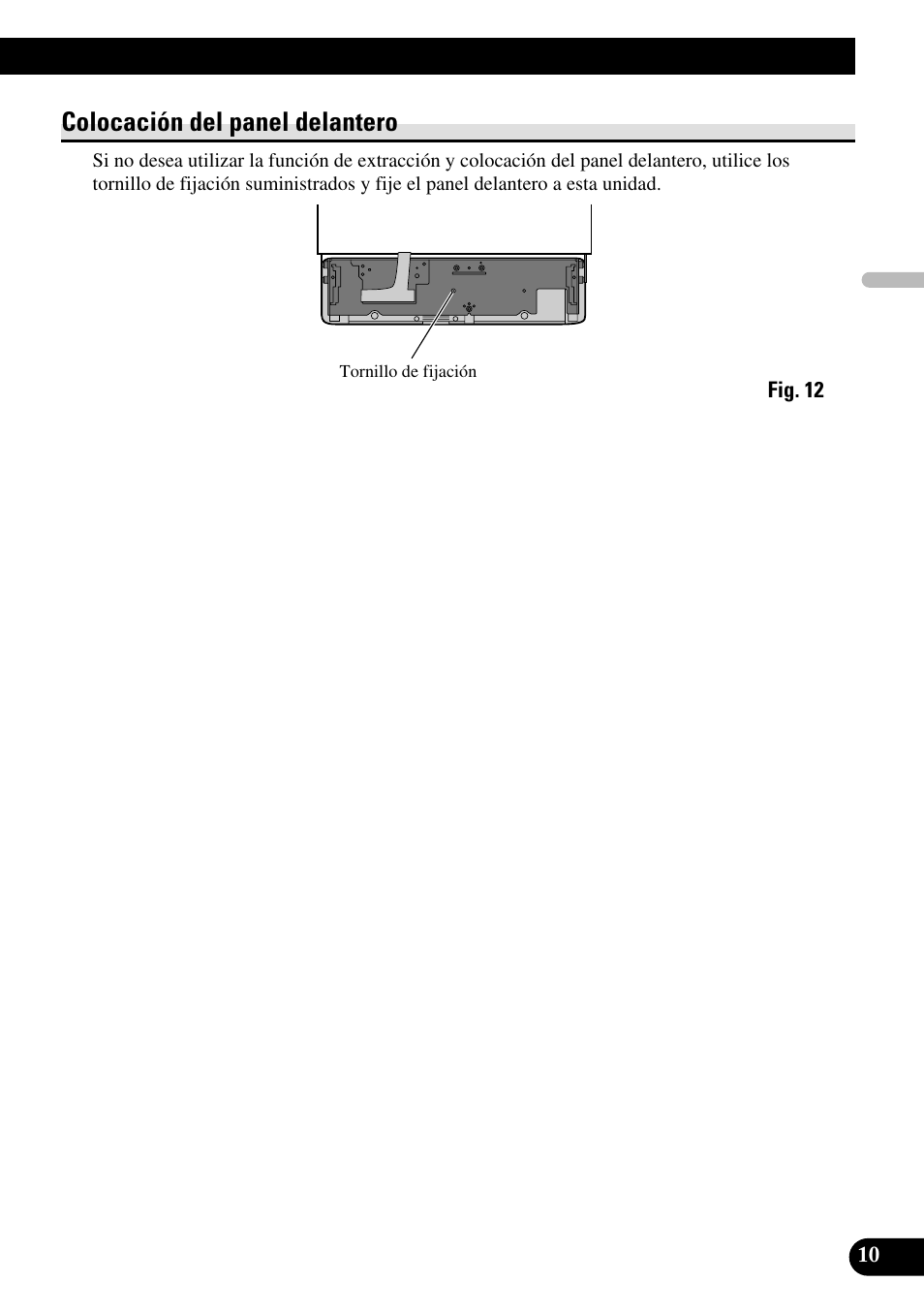 Colocación del panel delantero | Pioneer DEH-P9800BT User Manual | Page 23 / 86