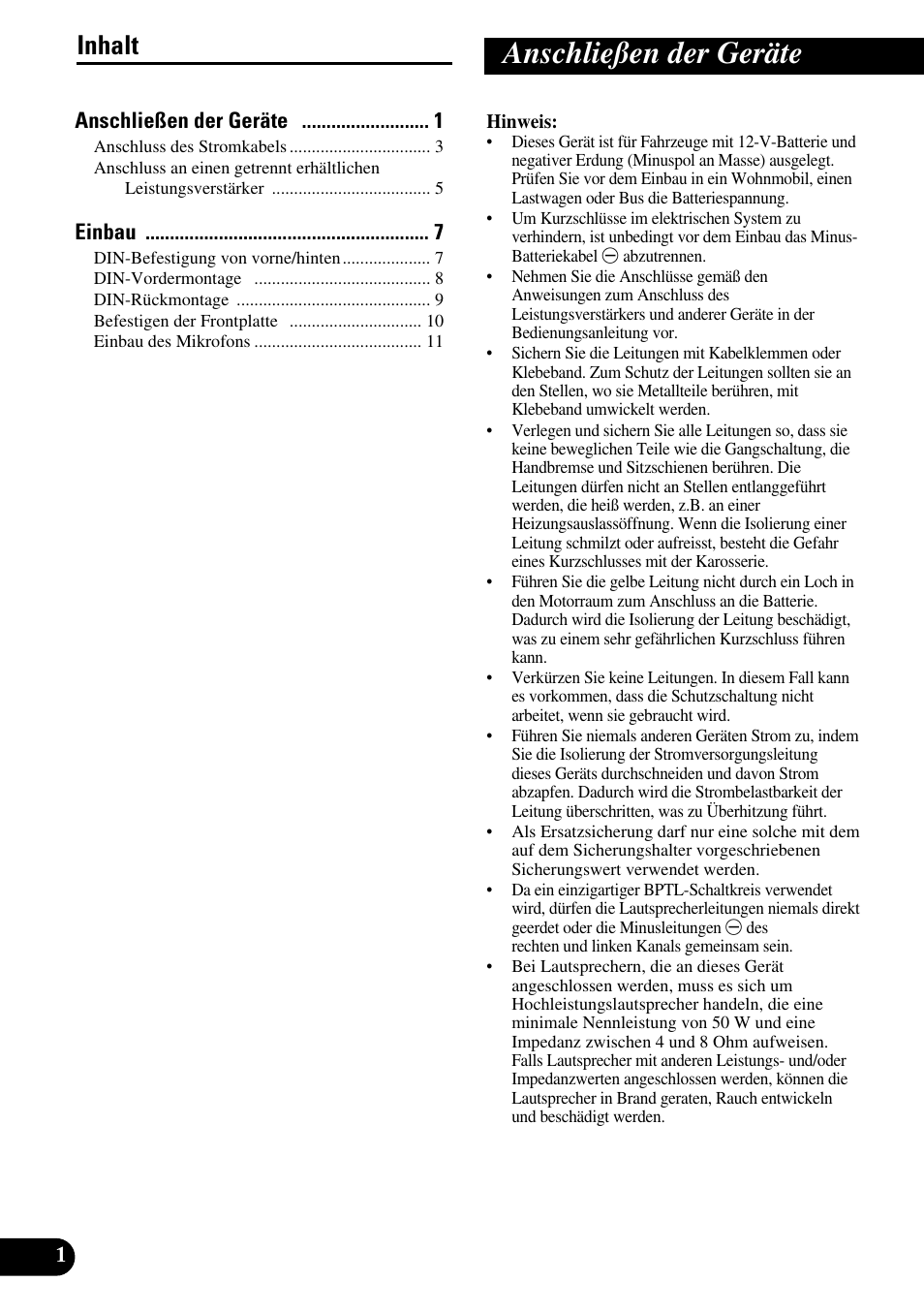 Deutsch, Anschließen der geräte, Inhalt | Pioneer DEH-P9800BT User Manual | Page 26 / 86